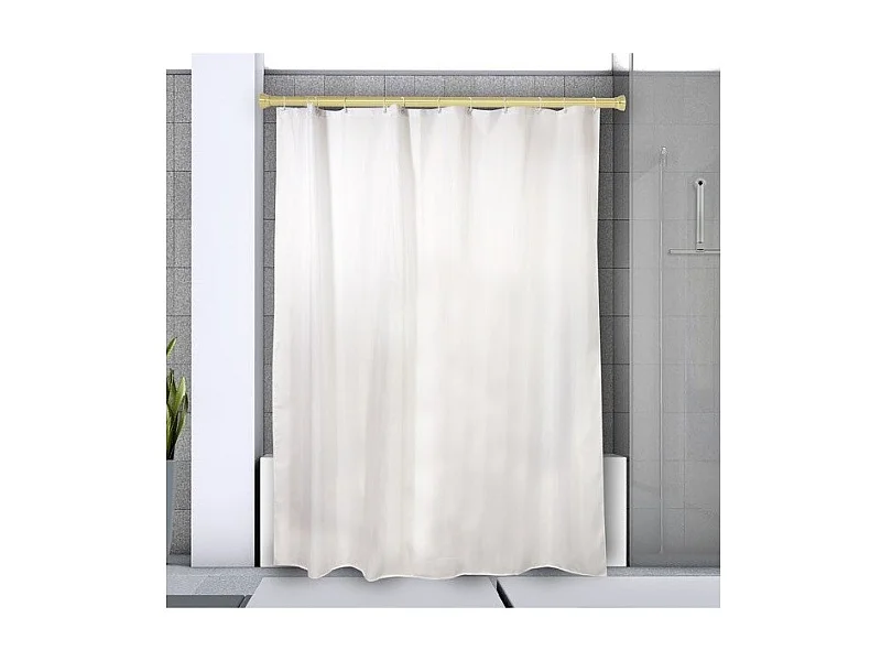 Barre tringle pour rideau de douche ou baignoire extensible sans perçage en Alu KRETA 125-220cm Doré Spirella