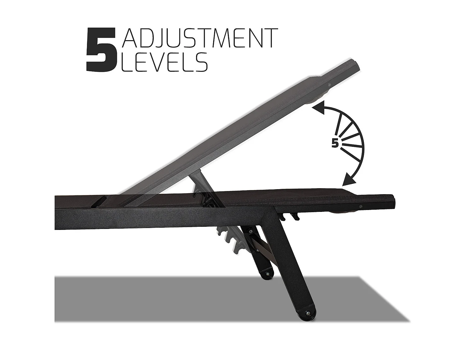 Nilo - Set di 2 lettini prendisole di design in alluminio e textilene