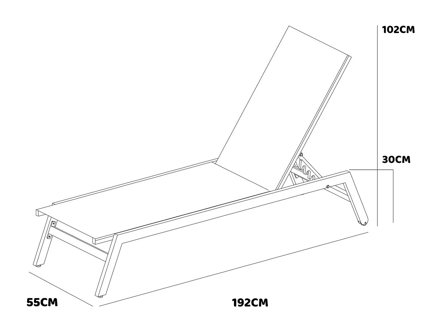 Nilo - Set di 2 lettini prendisole di design in alluminio e textilene