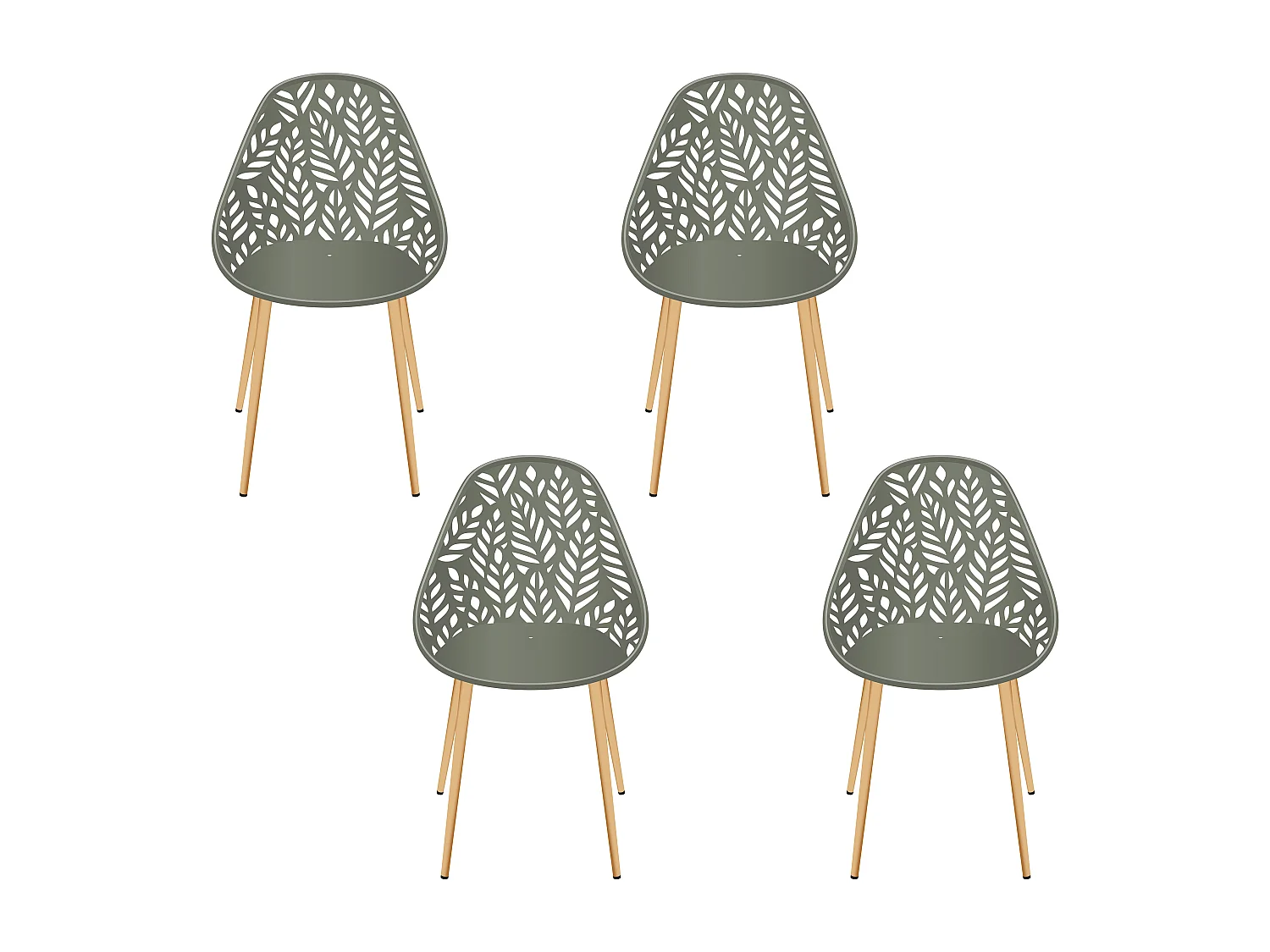 Chaise Lucena Olive - Lot De 4