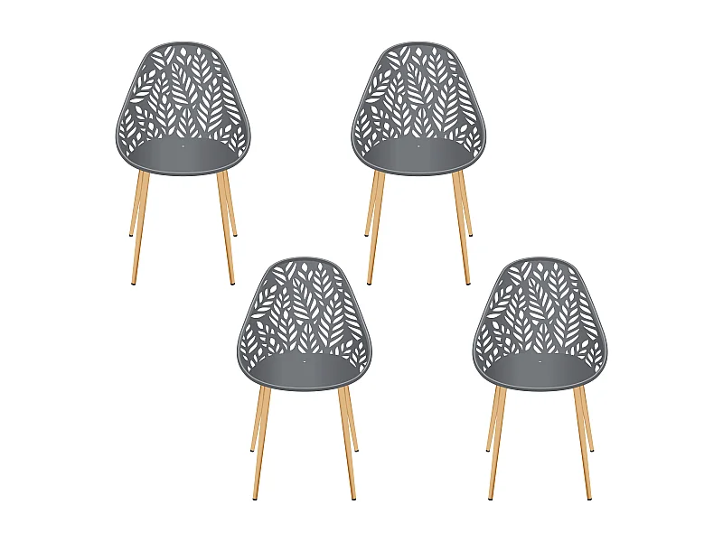 Chaise Lucena Gris - Lot De 4