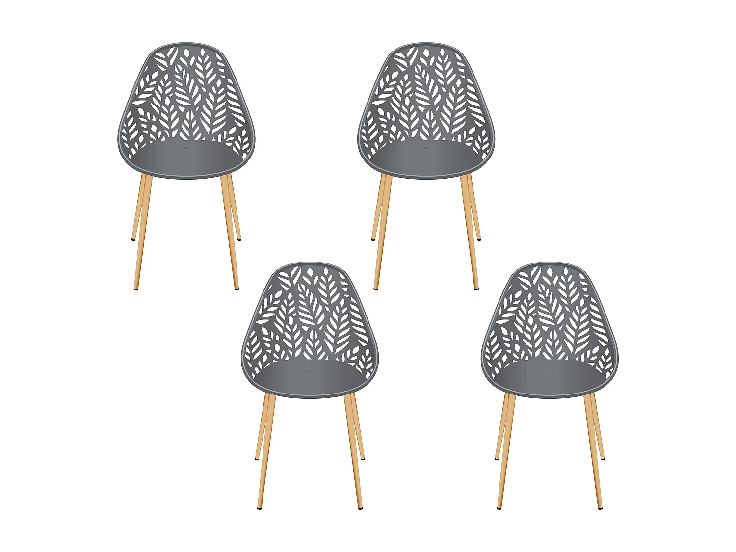 Chaise Lucena Gris - Lot De 4