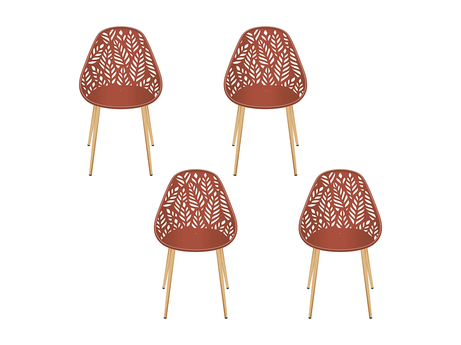 Chaise Lucena Terracotta - Lot De 4