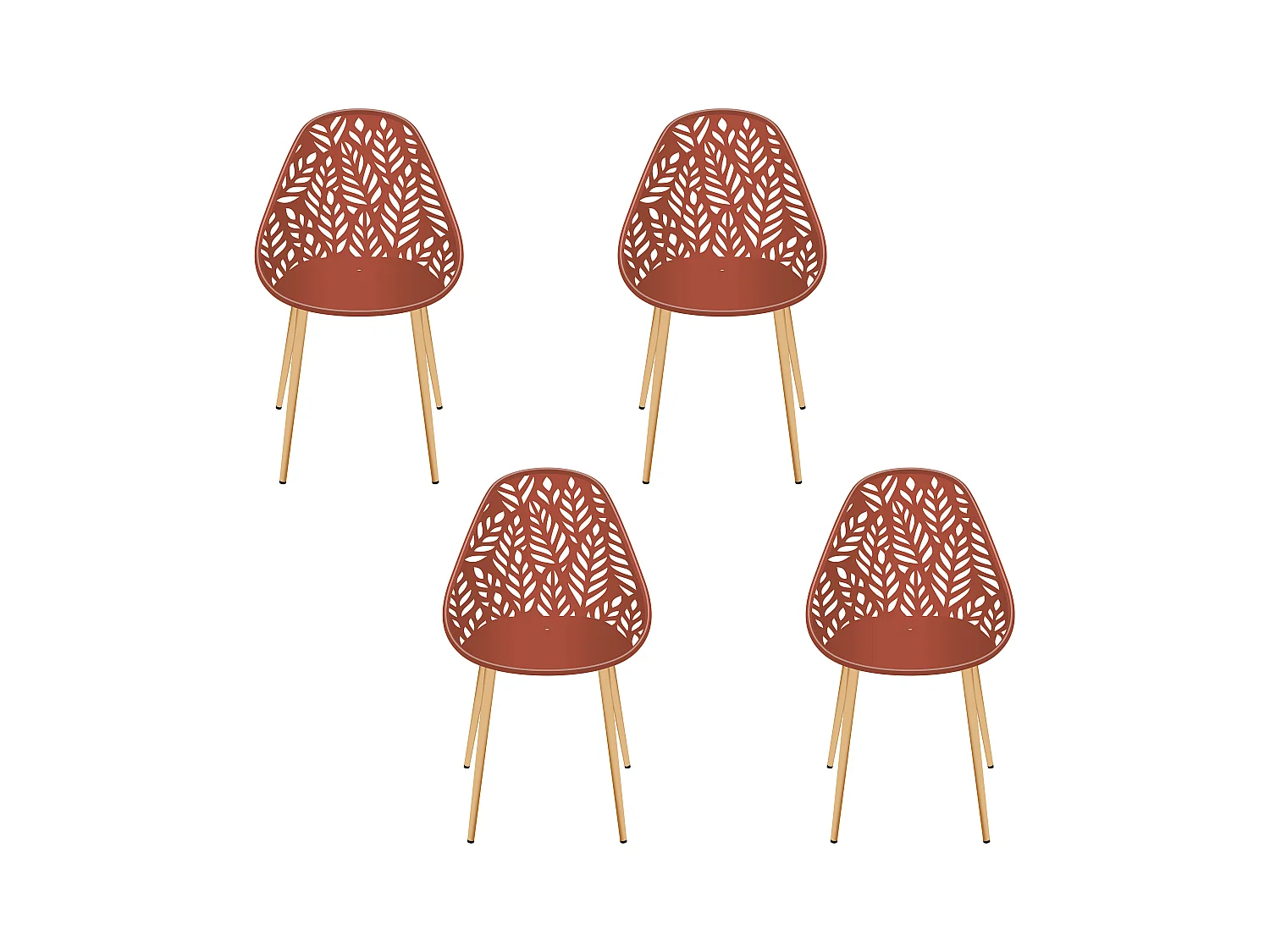 Chaise Lucena Terracotta - Lot De 4