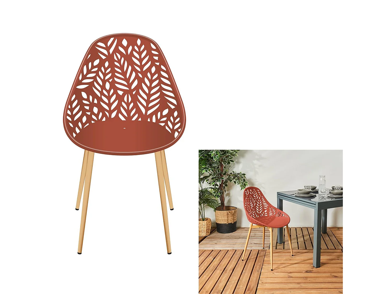 Chaise Lucena Terracotta - Lot De 4