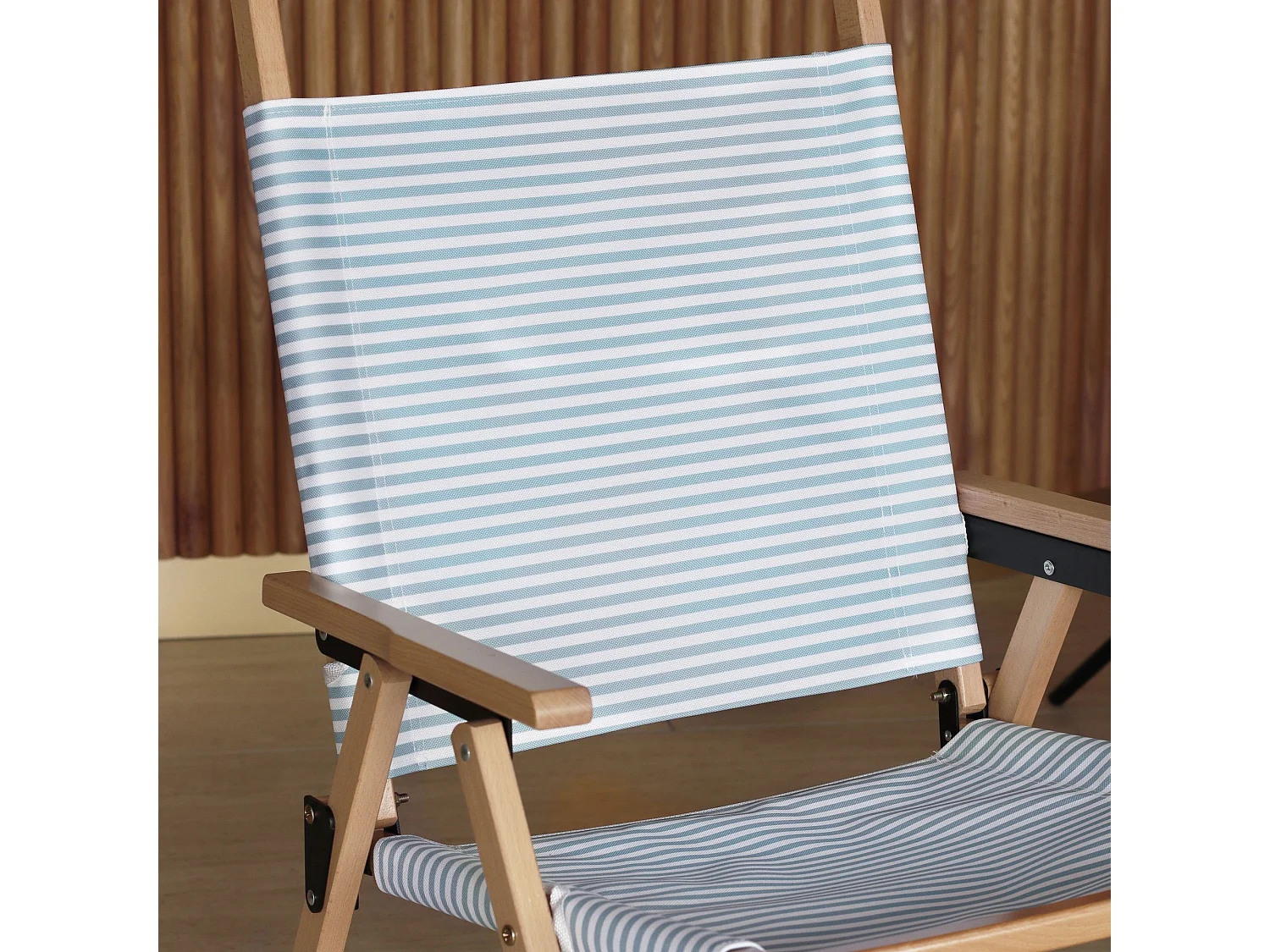 Now's Home - Ensemble Parasol+2chaise Plage En Polyester Bleu Et Bois De Hetre Playa