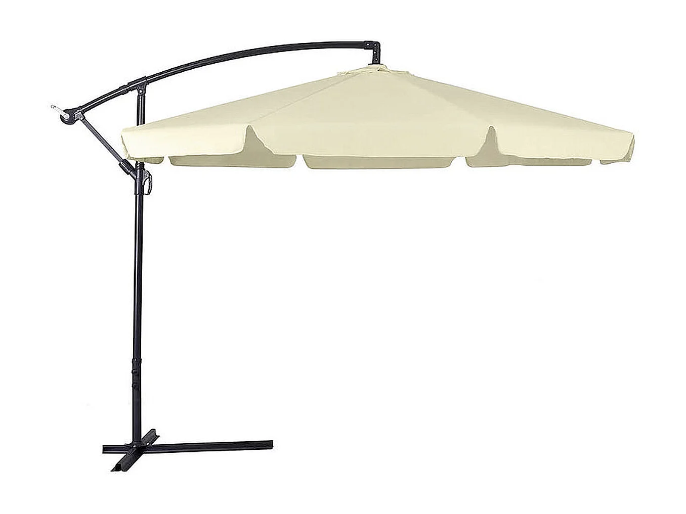 Parasol de jardin déporté - en acier avec toile octogonale Ø 300 cm, beige
