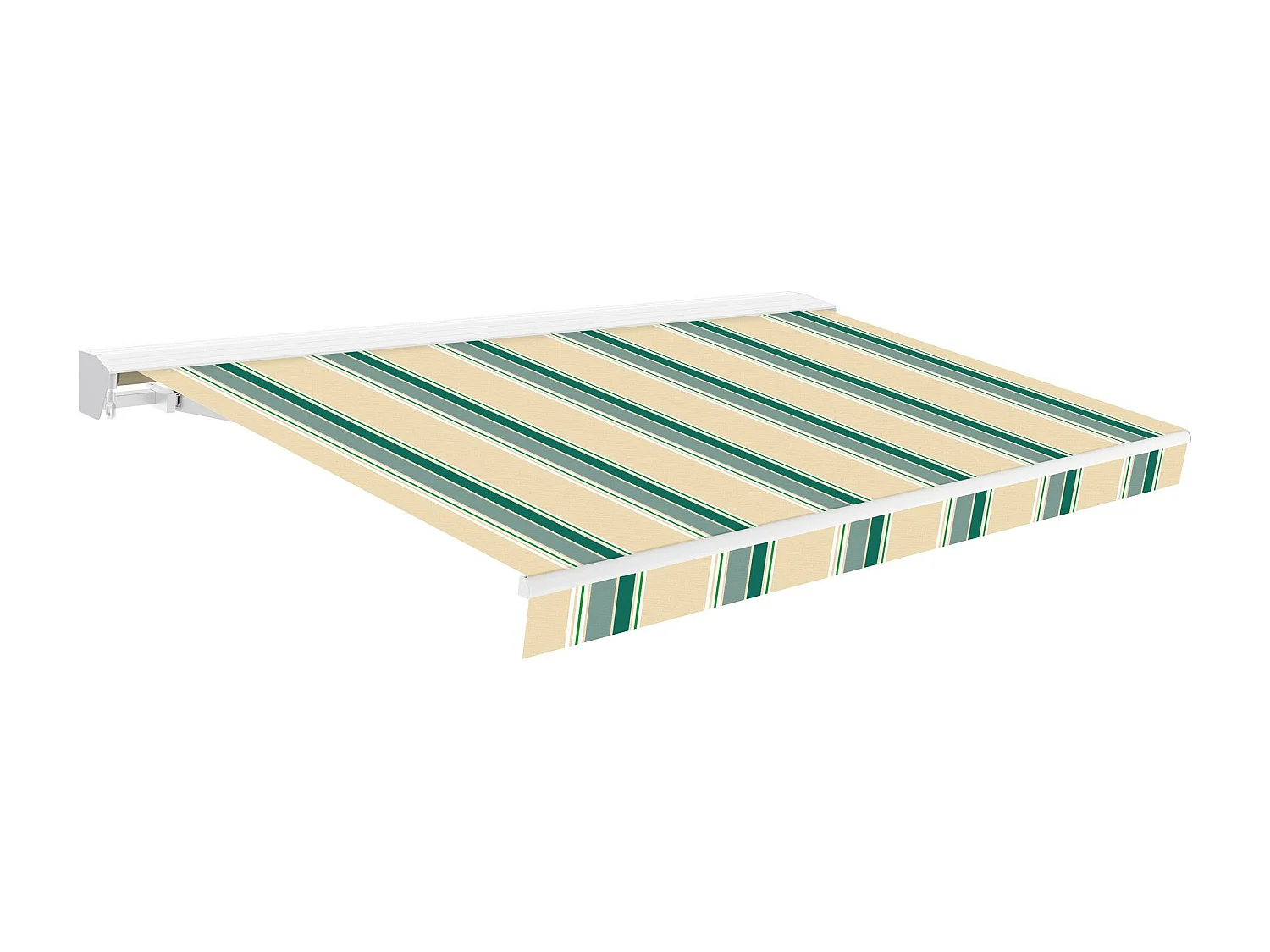 Wasabi - Toldo Enrollable 3x2 Beige/Verde – Estructura Semicofre Aluminio – Lona Acrílica UV – Inclinación Regulable – Manivela – Retráctil Terraza Jardín