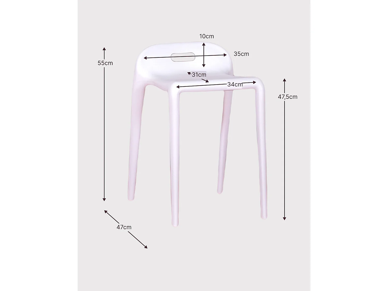 Tabouret bas - Didi - Blanc