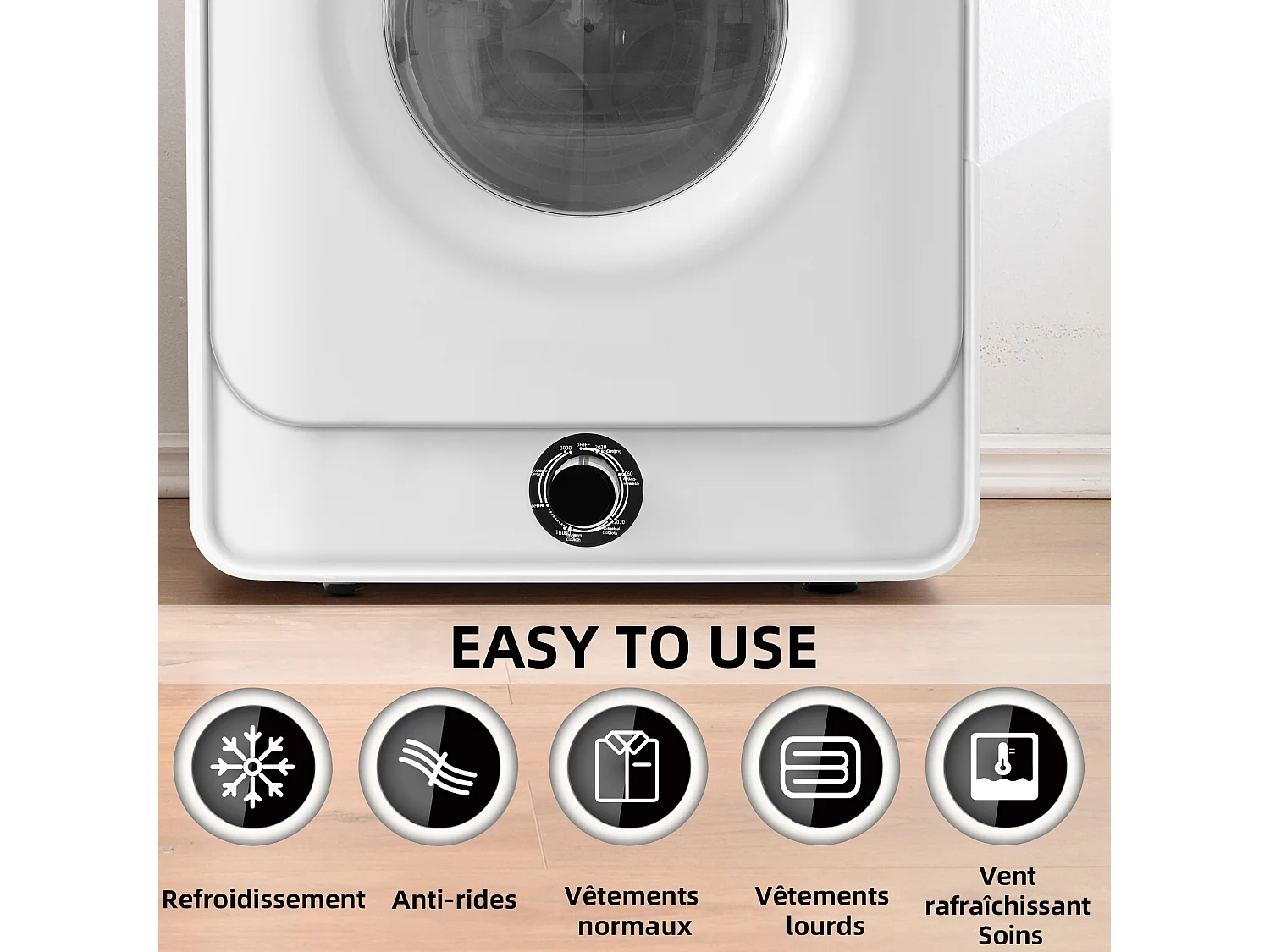 Sécheur de gaz d'échappement, sécheur en acier inoxydable, 3 kg, 830 W, 5 programmes[Classe énergétique C]