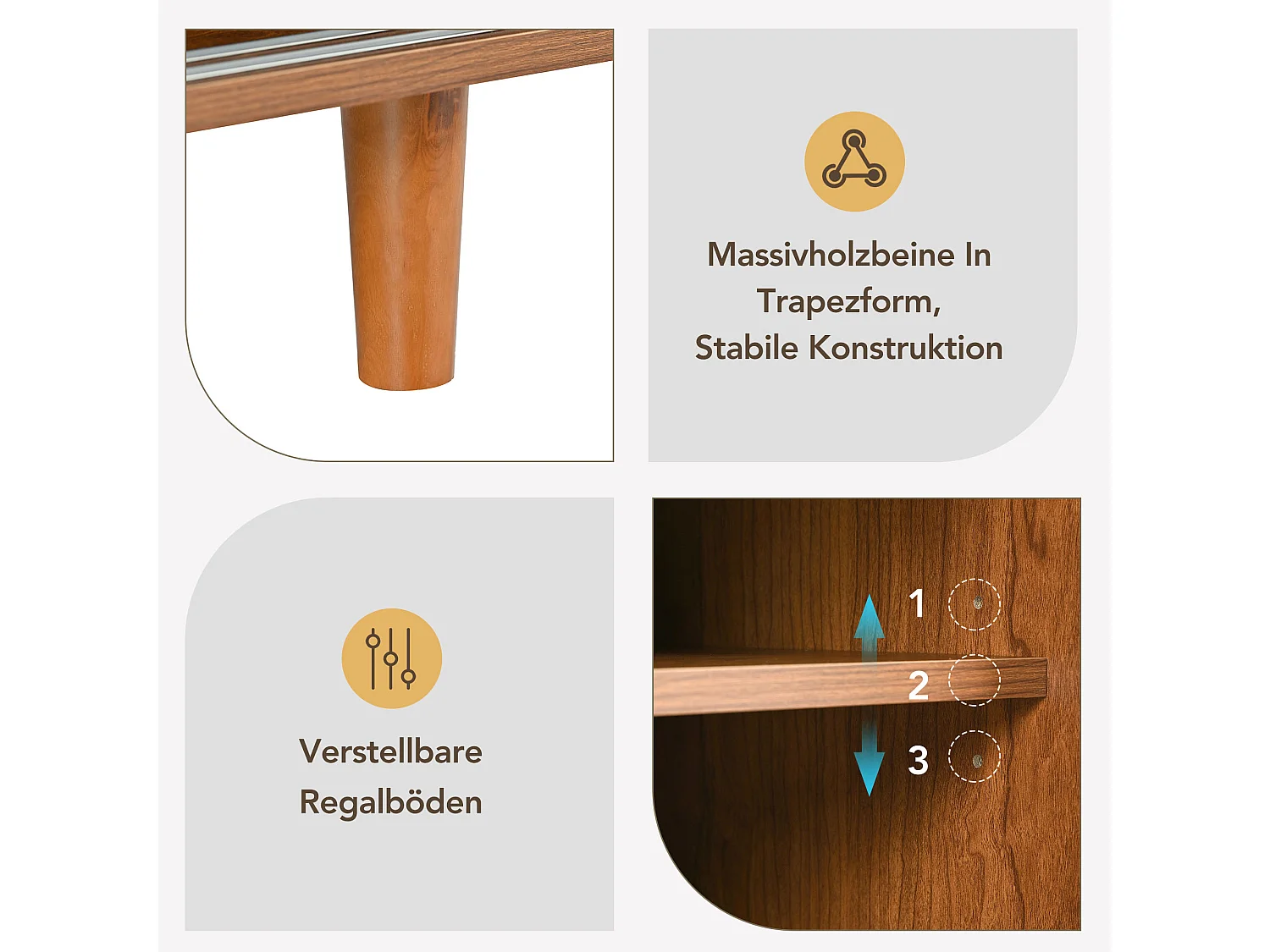 Meuble à chaussures 104x40x48 cm en Rotin avec portes et étagères réglables - naturel