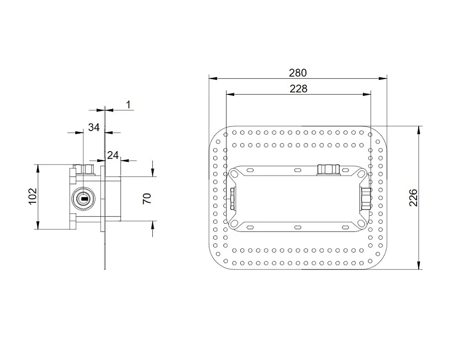 Corps encastré pour robinet mural rectangle VILLEROY ET BOCH Universal