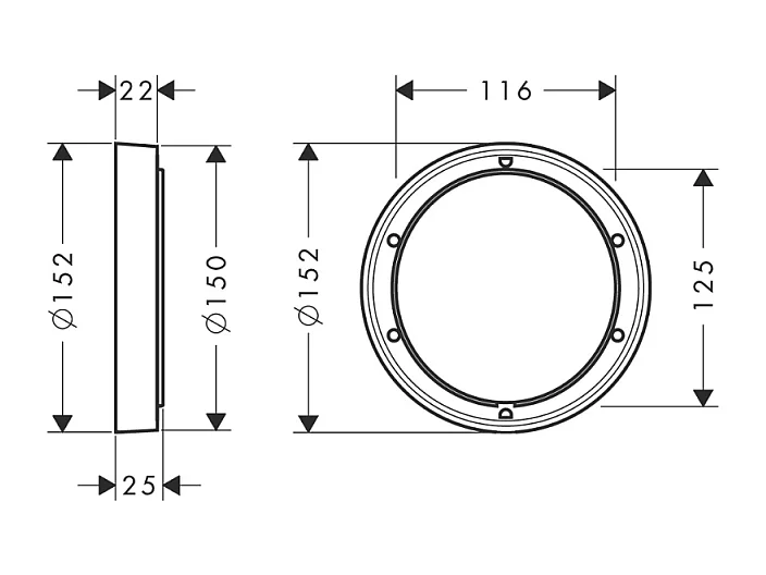 Roseta de compensación cromada HANSGROHE