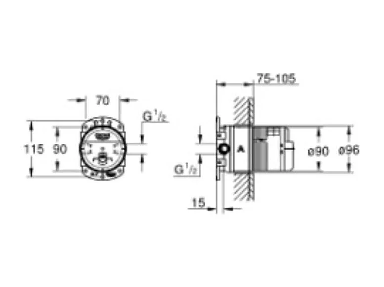Grohe Corps encastré universel Rainshower 1/2