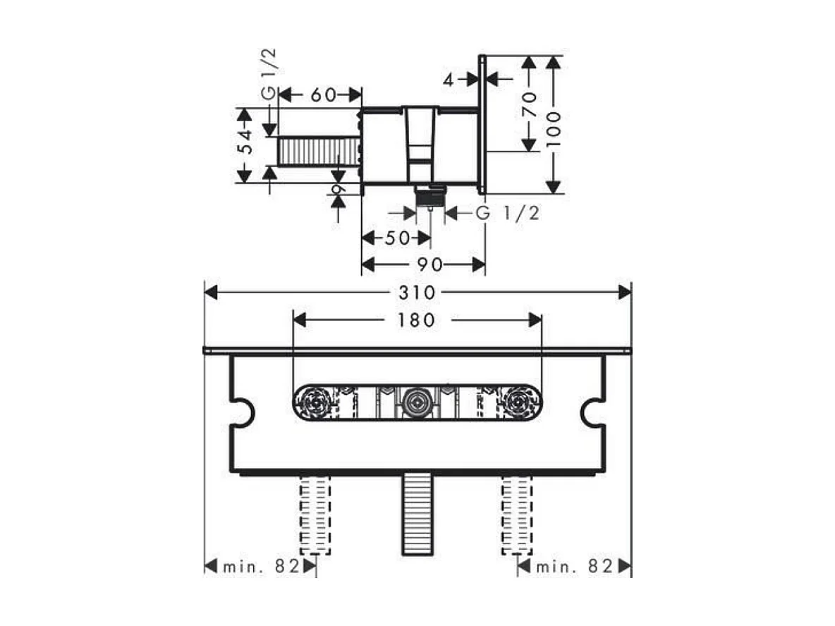 Soporte para rociador de ducha con conexión HANSGROHE Fixfit con estante cromado de 30 cm