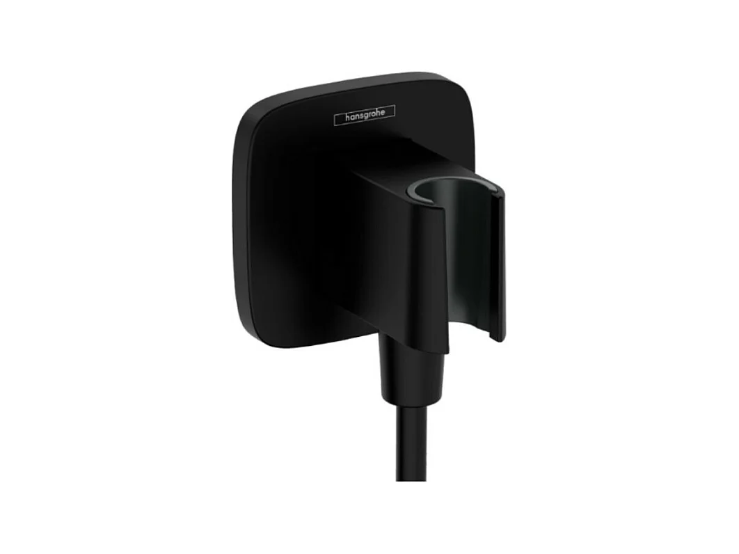 Support pommeau de douche avec raccordement HANSGROHE Fixfit Q noir mat