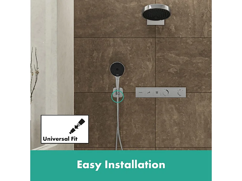 Support pommeau de douche avec raccordement HANSGROHE Fixfit Q noir mat