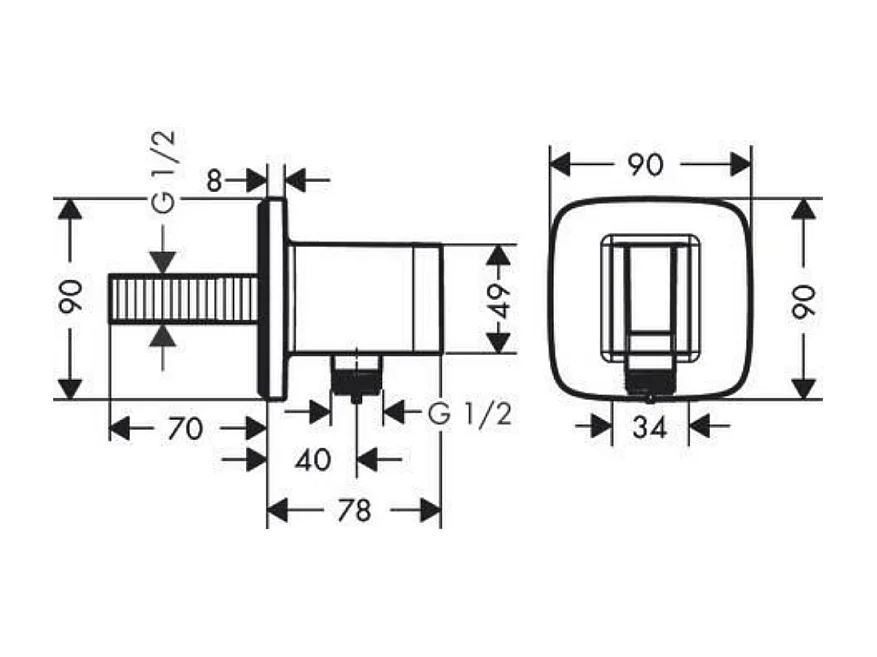 Soporte para cabezal de ducha con conexión HANSGROHE Fixfit Q cromado