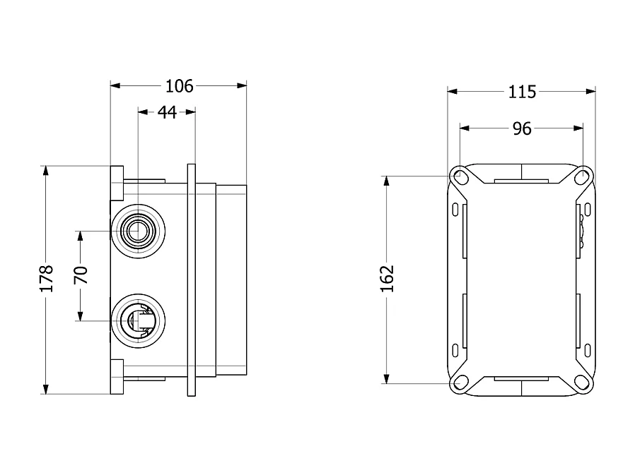 Corps encastré pour robinet mural rectangulaire VILLEROY ET BOCH Universal