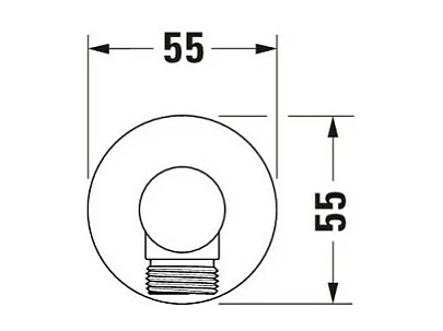 Codo de conexión redondo DURAVIT Universal cromado