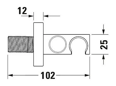 Coude de raccordement rond DURAVIT Universal chromé