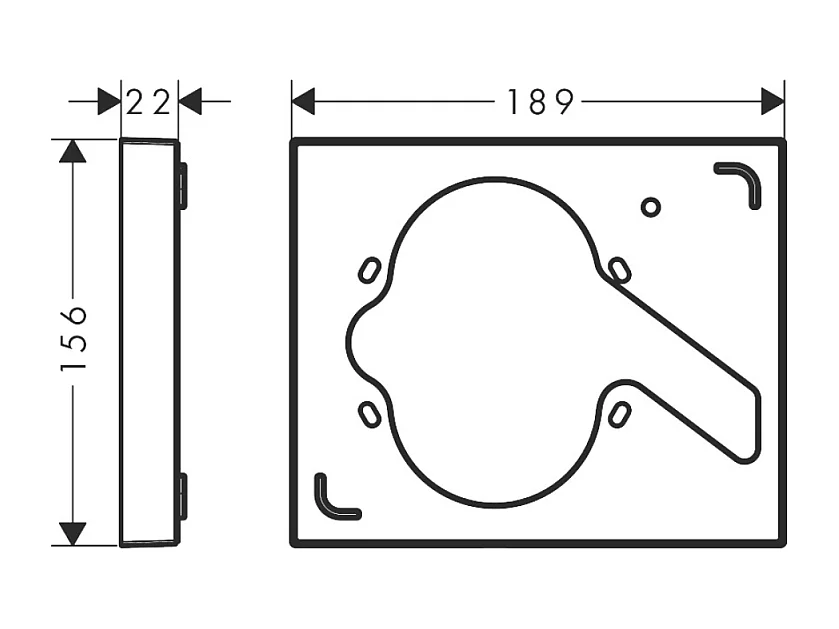 Rosace de compensation HANSGROHE ShowerSelect avec porter/fixfit intégré chromé