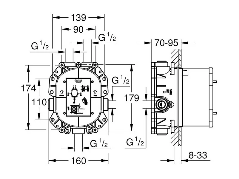 GROHE - Rapido T Corps encastré pour mitigeur thermostatique