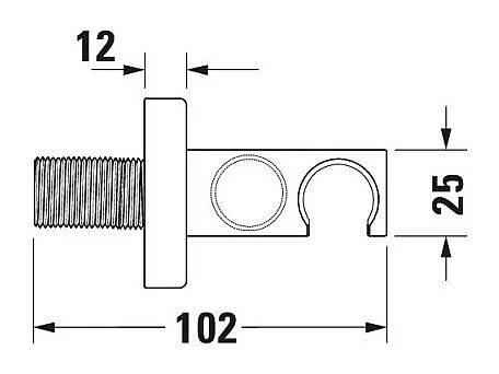Coude de raccordement carré DURAVIT Universal chromé