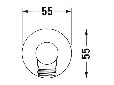 Coude de raccordement rond DURAVIT Universal noir mat