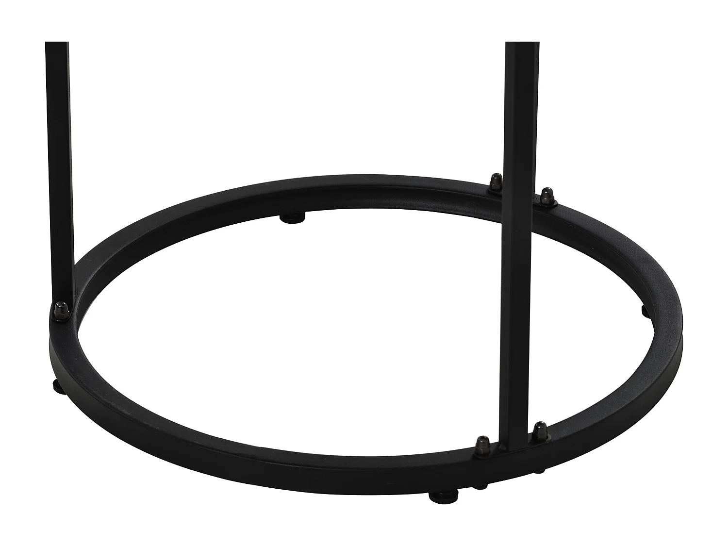 Zestaw 2 stolików kawowych - dębowy blat - Okrągły stolik kawowy z metalową ramą