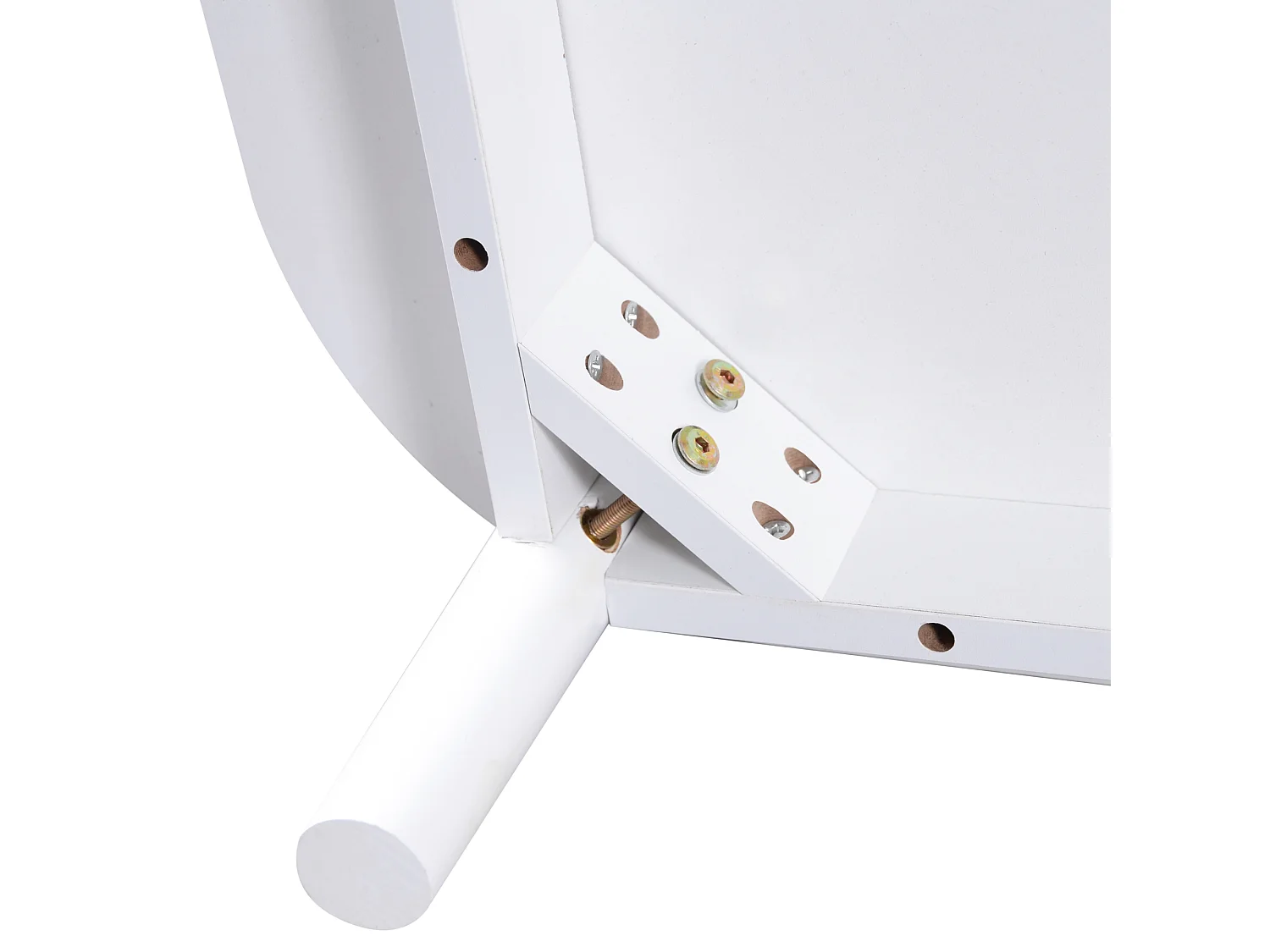 Table basse fixe 110x55x38.5 cm en Rotin - Lattes et pieds en bois massif - Blanc