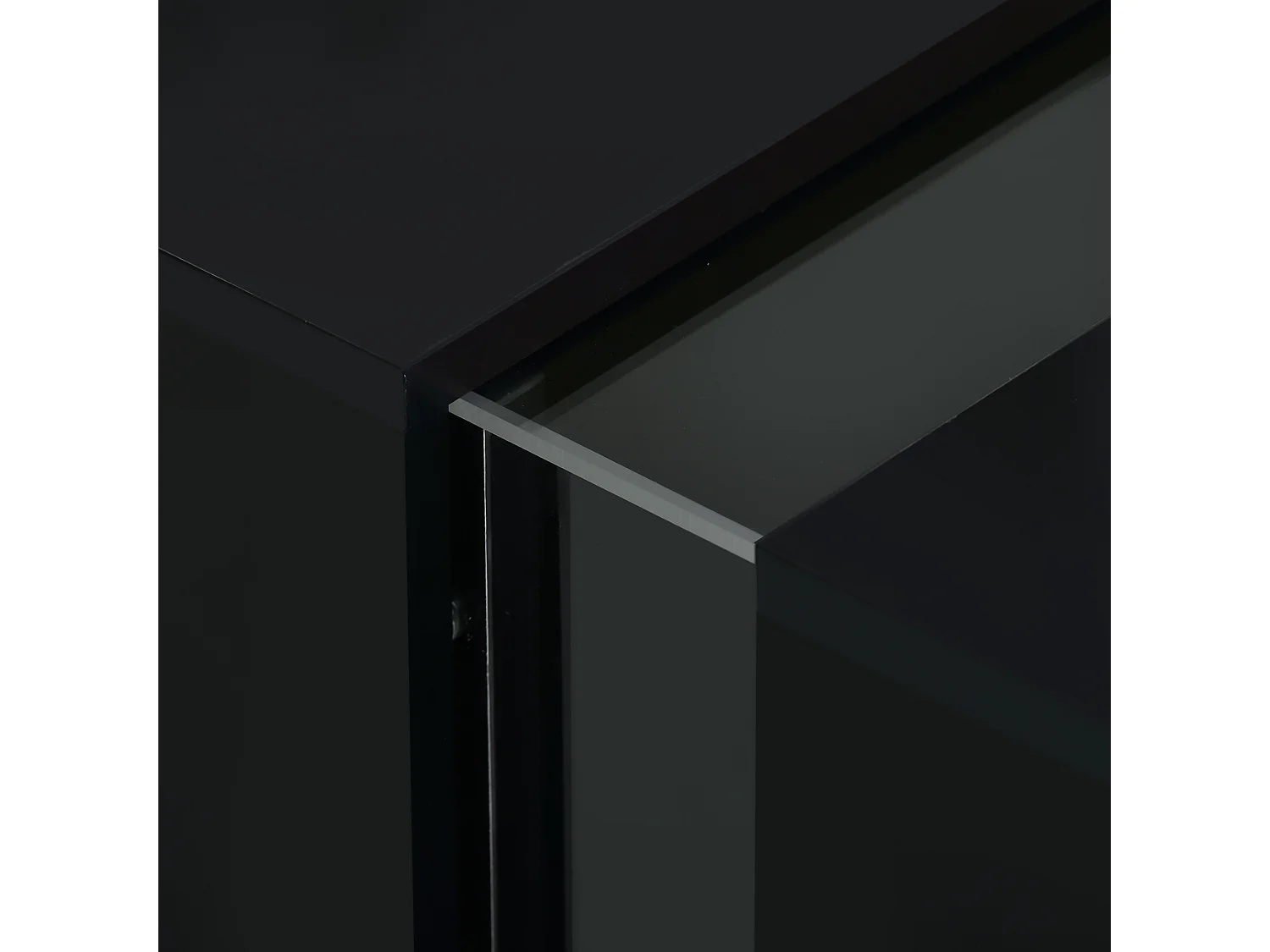 Table basse fixe 73x60x34 cm avec LED et télécommande Compartiment rétractable - Noir