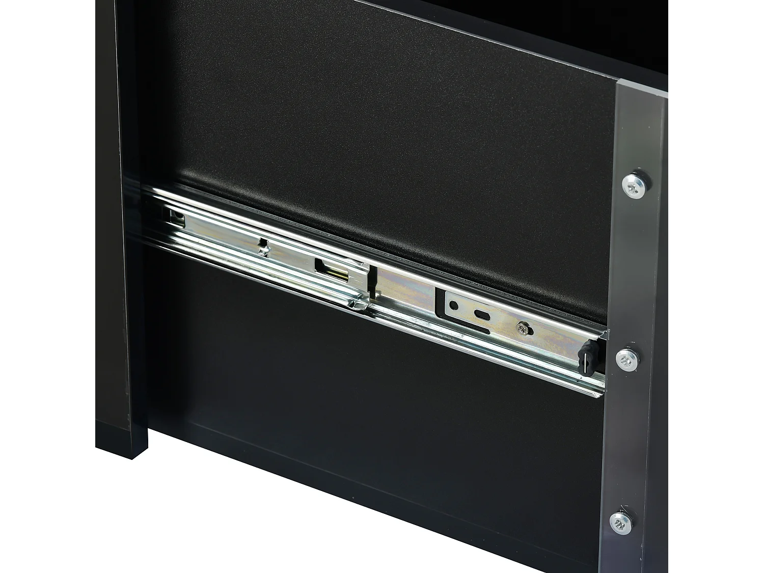 Table basse fixe 73x60x34 cm avec LED et télécommande Compartiment rétractable - Noir