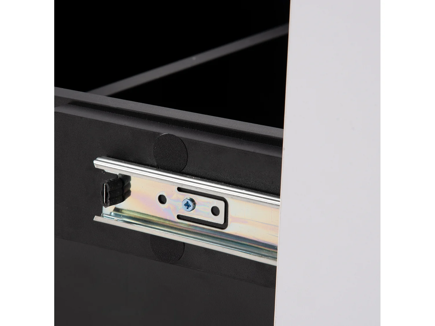 Table basse fixe blanche, Table de canapé extensible et rangement - 102x60x40 cm