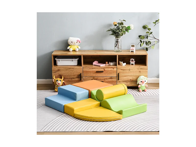 Aire de Jeux Blocs de Construction Géants Souples en Mousse - Colorés et Jaune