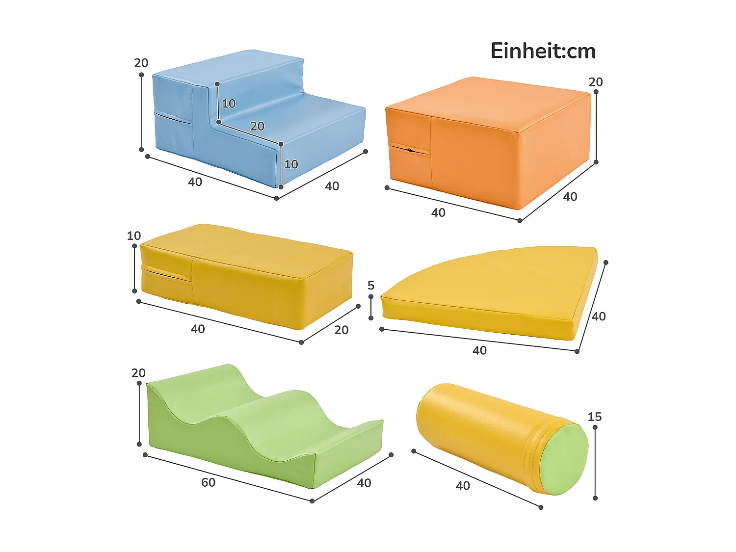Aire de Jeux Blocs de Construction Géants Souples en Mousse - Colorés et Jaune