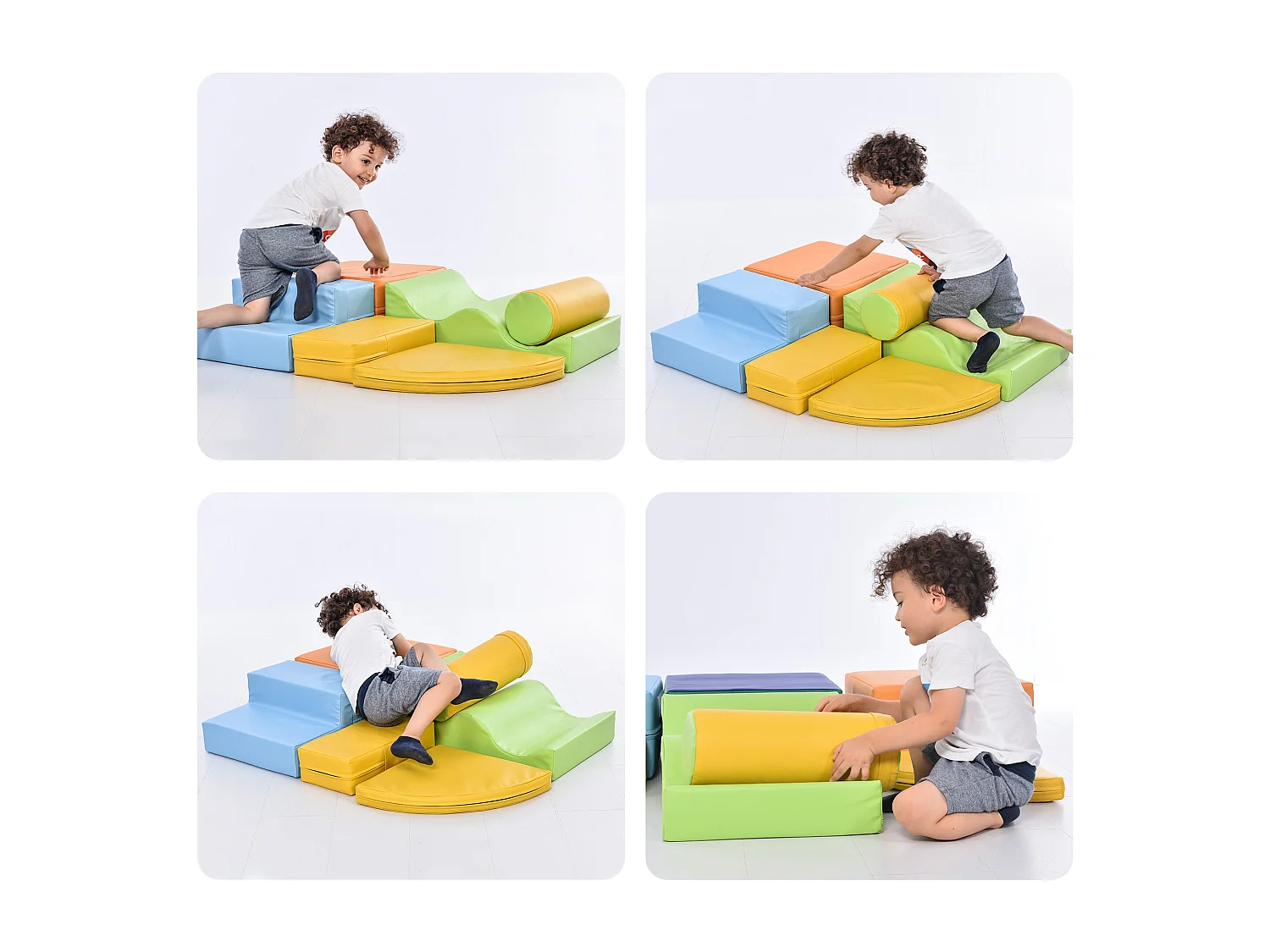 Aire de Jeux Blocs de Construction Géants Souples en Mousse - Colorés et Jaune