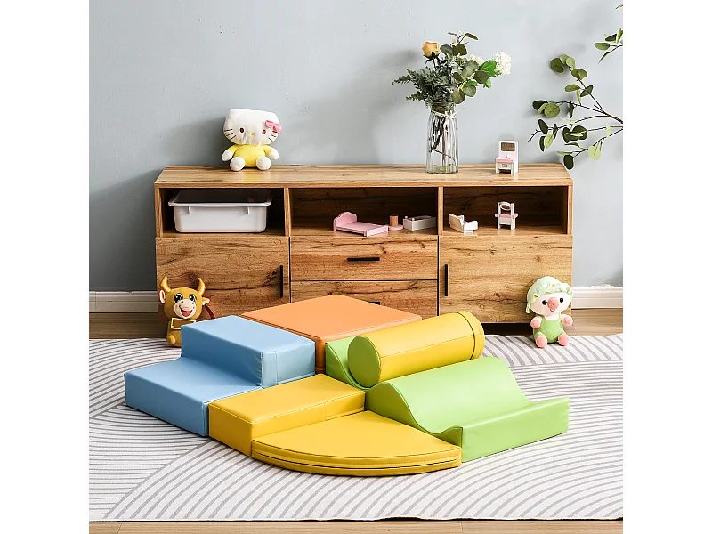 Aire de Jeux Blocs de Construction Géants Souples en Mousse - Colorés et Jaune