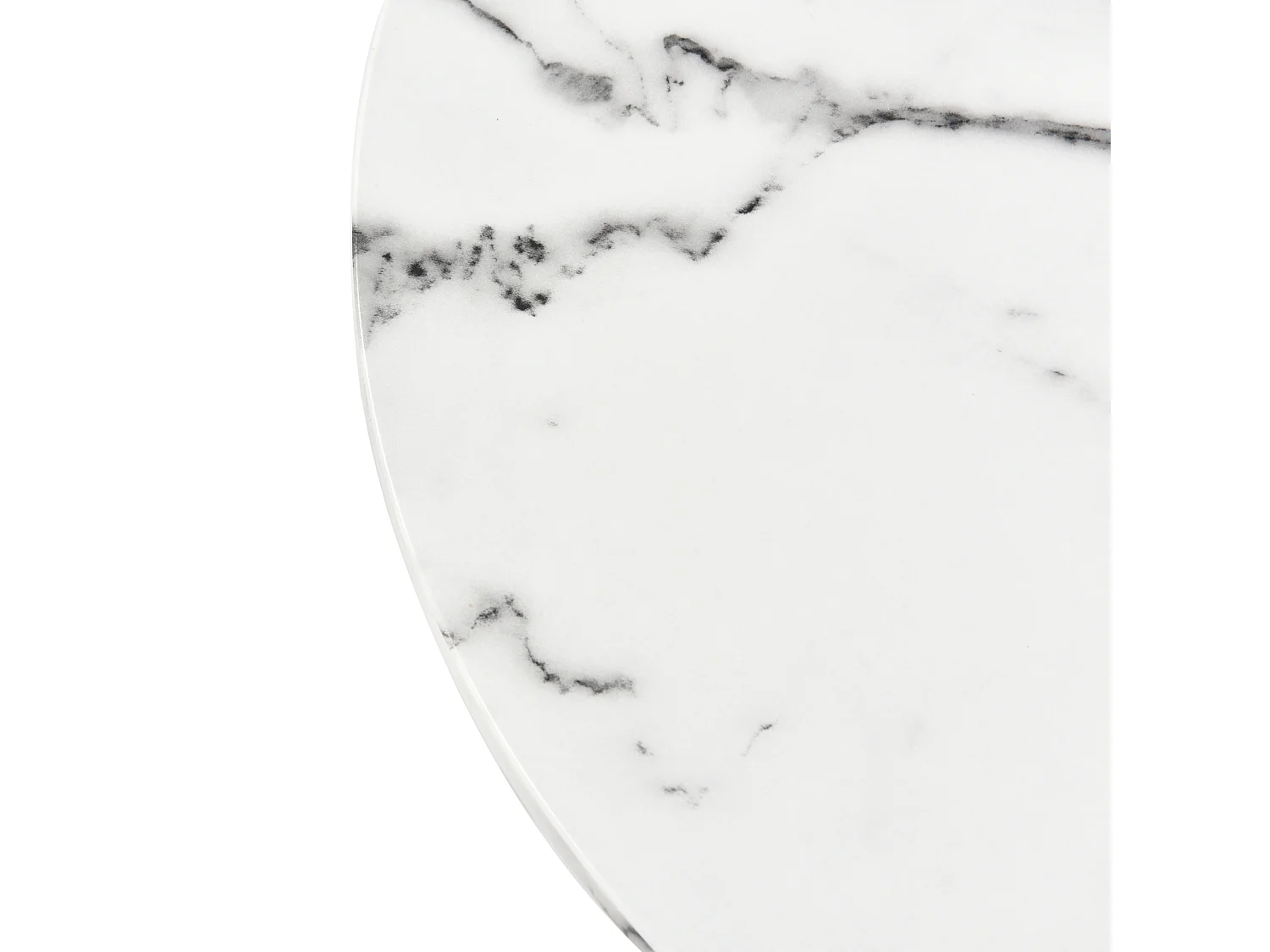 Tables basses gigognes 2 en 1 rond marbre placage - blanc et doré