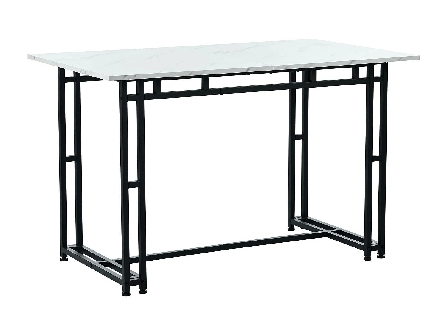 Ensemble Table à manger Blanc+Noir 120x70 cm avec 4 chaises en Velours Vert Foncé