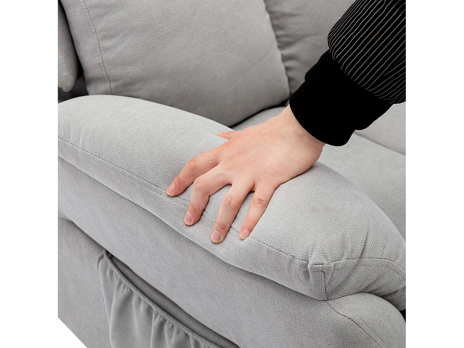 Fauteuil simple Fauteuil TV pour Salon - Chaise Longue en Cuir PU avec Repose-Pieds - Gris XXL