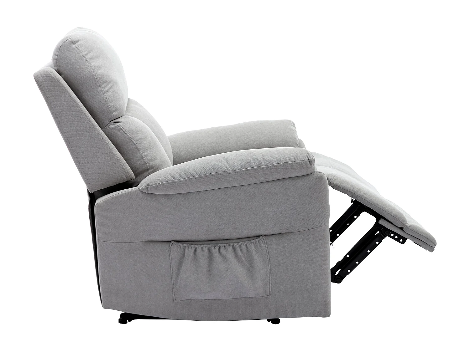 Fauteuil simple Fauteuil TV pour Salon - Chaise Longue en Cuir PU avec Repose-Pieds - Gris XXL
