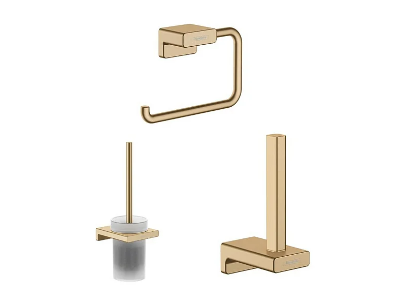 Porte-brosse WC HANSGROHE AddStoris + Porte-papier WC  + Réserve porte-papier bronze brossé