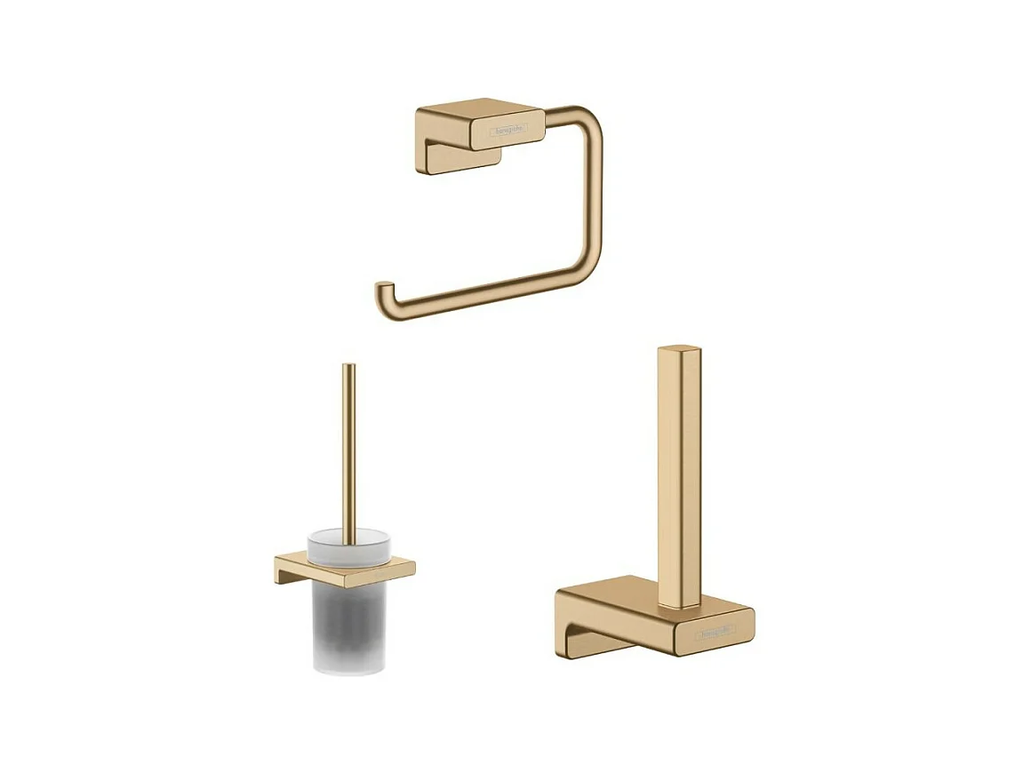 Porte-brosse WC HANSGROHE AddStoris + Porte-papier WC  + Réserve porte-papier bronze brossé