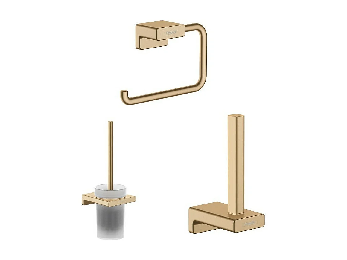 Porte-brosse WC HANSGROHE AddStoris + Porte-papier WC  + Réserve porte-papier bronze brossé