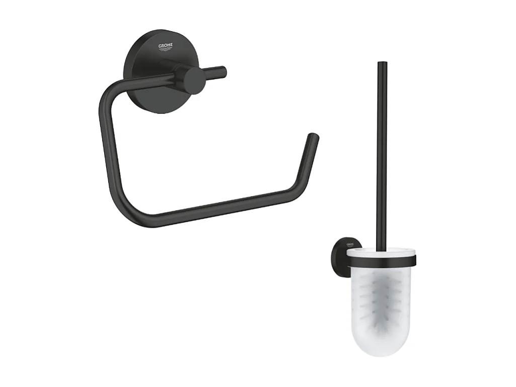 Dérouleur de papier mural + porte balai WC GROHE Sstart noir mat