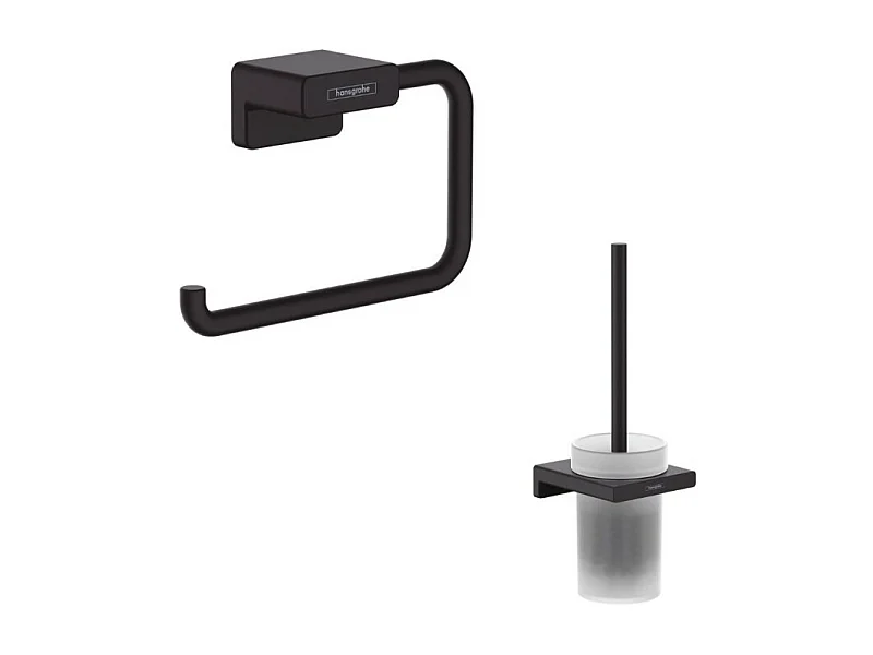 Porte-brosse WC HANSGROHE Addstoris + Porte-papier WC noir mat