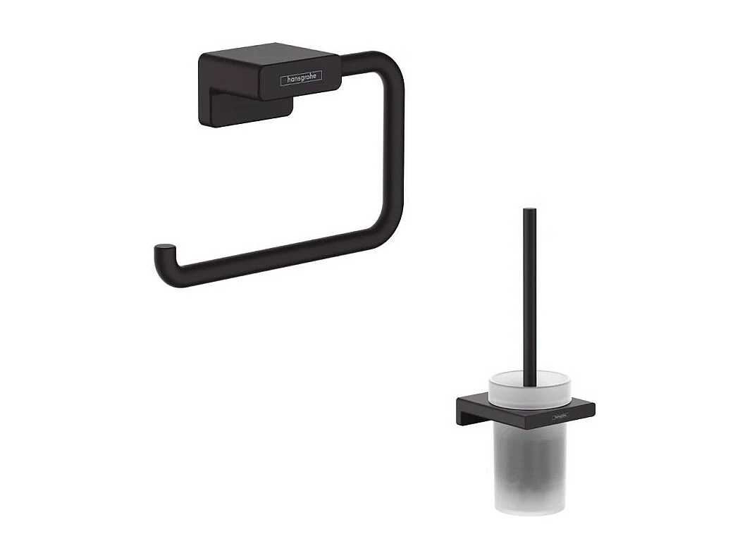 Porte-brosse WC HANSGROHE Addstoris + Porte-papier WC noir mat