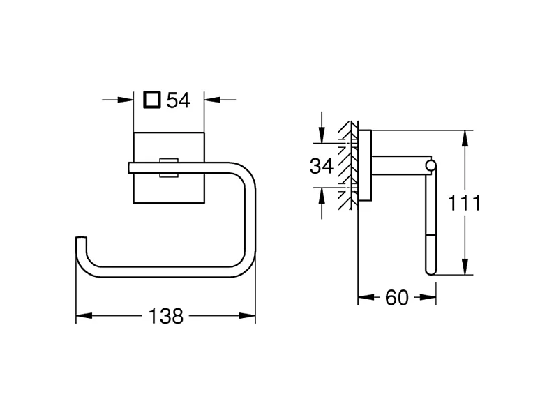 Dispensador de papel GROHE Start Cube cromado
