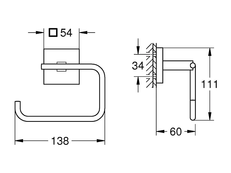 Dérouleur de papier GROHE Start Cube chromé